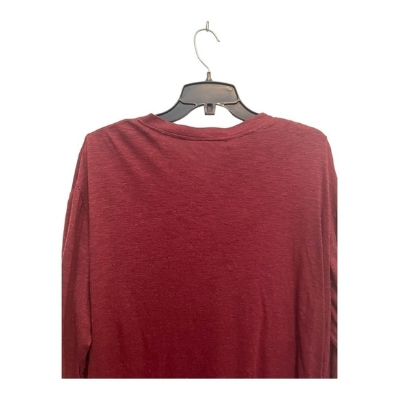 Twenty Montreal Men's Red Long Sleeve Tee Button Slub Henley - Picture 12 of 13